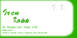 iren kopp business card