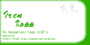 iren kopp business card